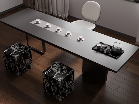  现代茶桌椅3d模型 