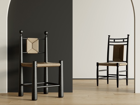 现代餐椅su模型