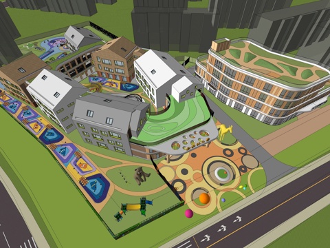  现代幼儿园建筑su模型 