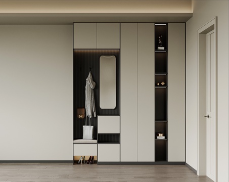 现代鞋柜 入户玄关柜su模型