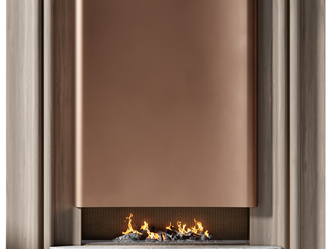  现代意式轻奢装饰壁炉3d模型 