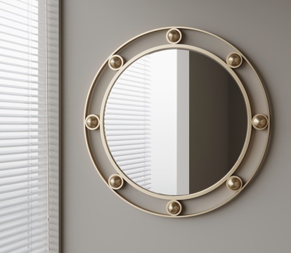  现代意式镜子 金属镜子3d模型 