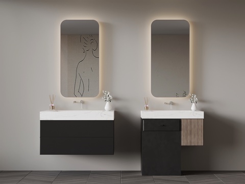 现代浴室柜su模型