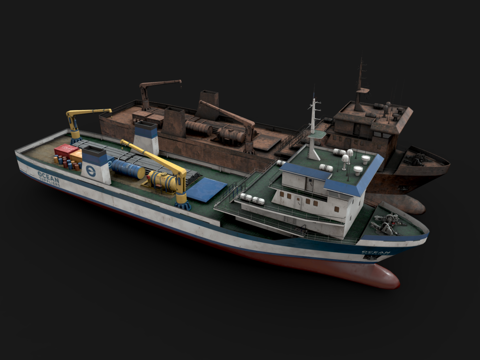  海上运输船 轮船 邮轮 远洋航海船 船舶 海外运输船 船艇3d模型 