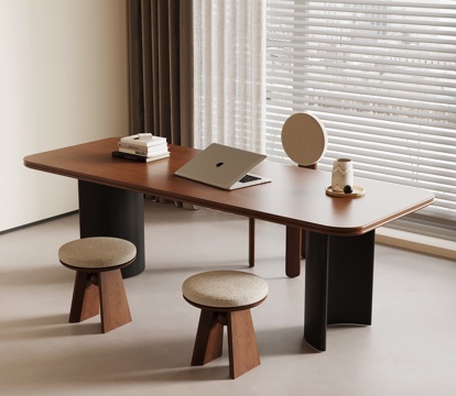 法式中古书桌椅su模型