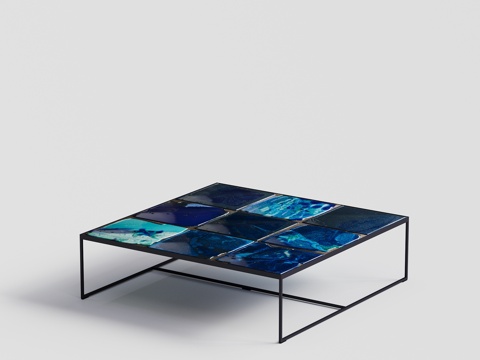  paolalenti 方茶几 陶瓷茶几组合3d模型 
