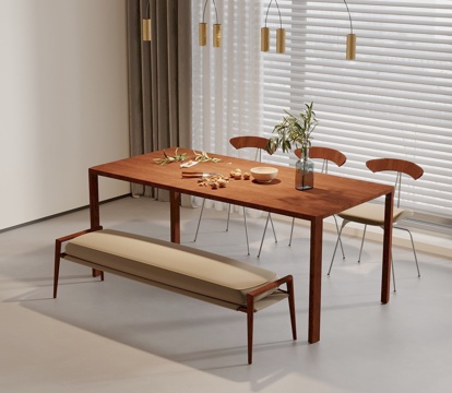  中古风餐桌椅3d模型 