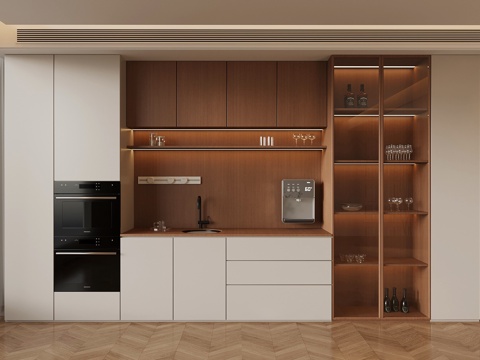  现代酒柜 餐边柜su模型 