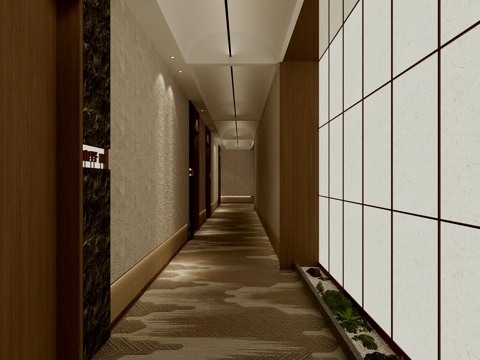  酒店民宿走廊过道3d模型3d模型 
