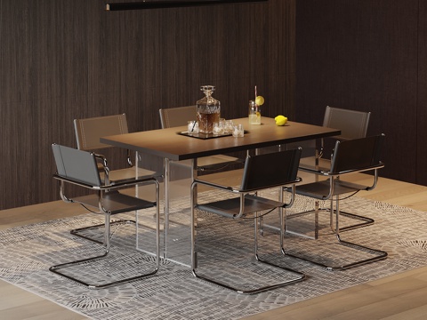  现代餐桌椅3d模型 