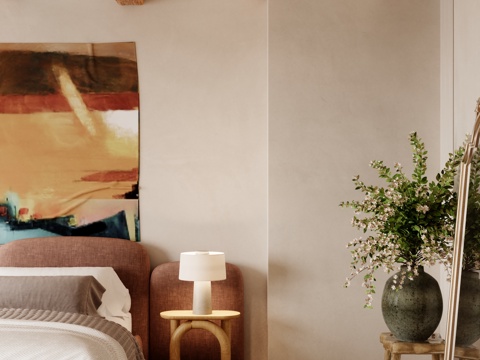  现代卧室3d模型 