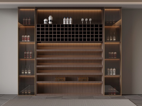  意式酒柜3d模型 