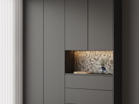 现代意式鞋柜 玄关柜su模型