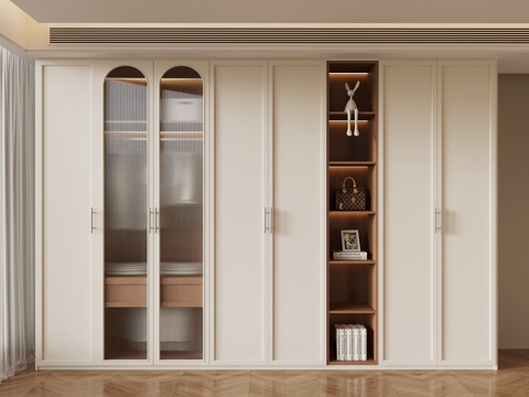  现代中古衣柜3d模型 