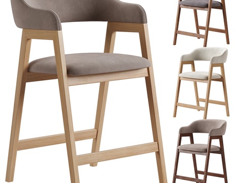  现代意式吧台椅3d模型 