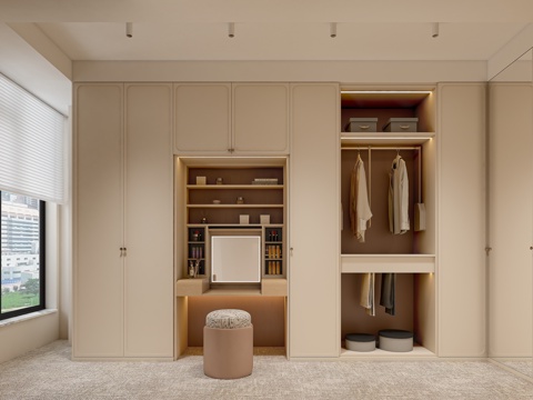  现代轻奢衣帽间3d模型 