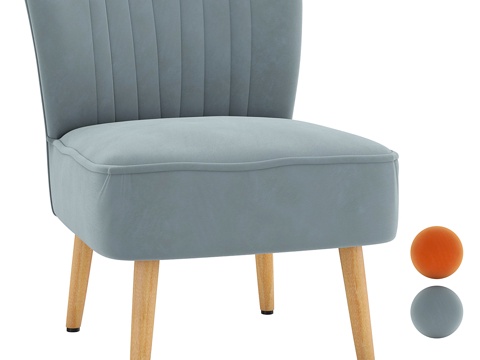  现代北欧布艺扶手椅3d模型 