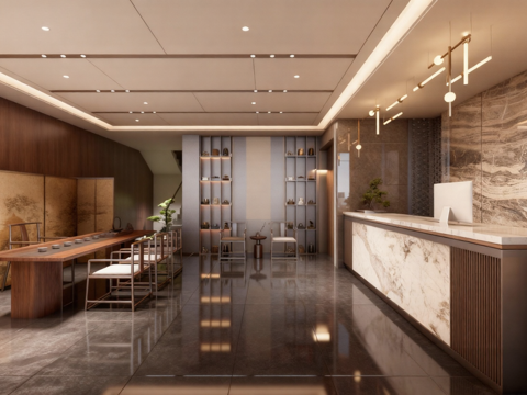  酒店大堂3d模型 