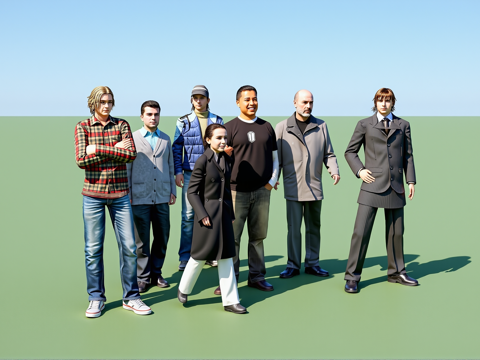  人物集合su模型 