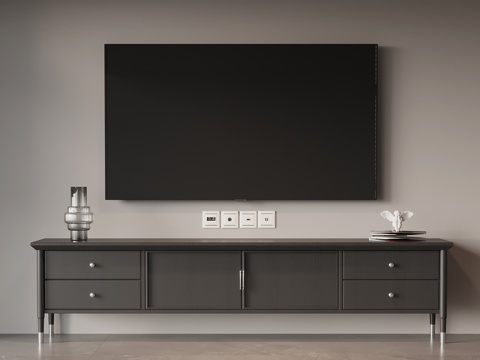  现代意式电视柜 边柜3d模型 