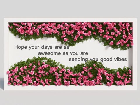 植物墙 花艺背景墙 花朵背景墙 花朵墙 美陈植物墙 婚庆墙su模型