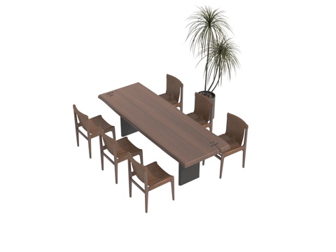  现代餐桌椅3d模型 