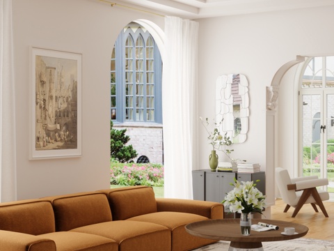  现代客厅3d模型 