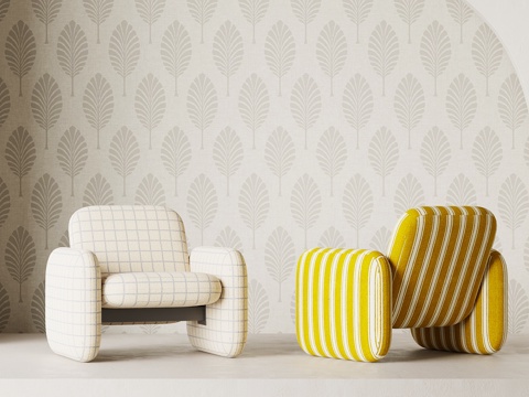 现代单人沙发su模型