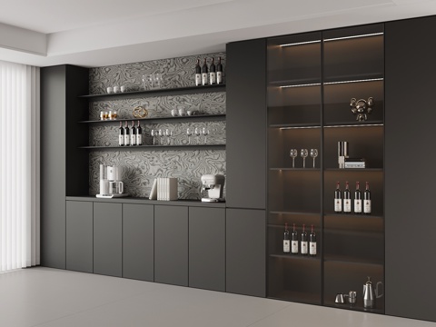  现代意式酒柜 餐边柜3d模型 