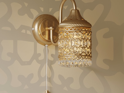  法式复古壁灯 镂空壁灯3d模型 