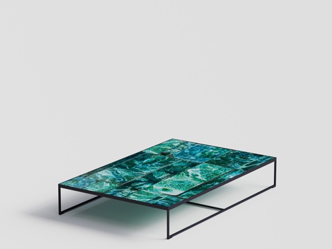  paolalenti 方茶几 陶瓷茶几组合3d模型 