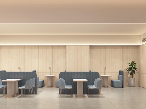  酒店餐厅酒店食堂用餐区早餐吧汉庭3d模型 