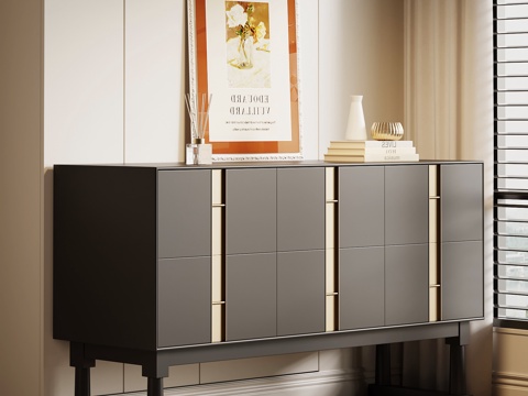  法式复古玄关柜3d模型 