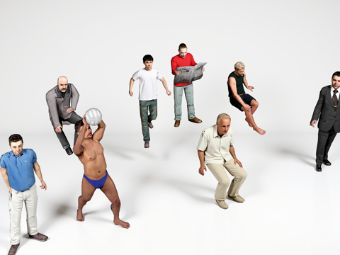  人物集合su模型 