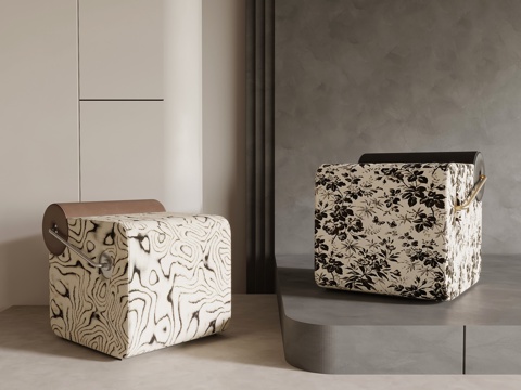  现代法式凳子 换鞋凳 沙发凳3d模型 