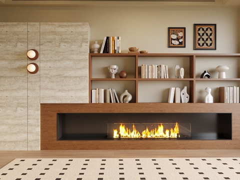  现代沙发背景墙3d模型 