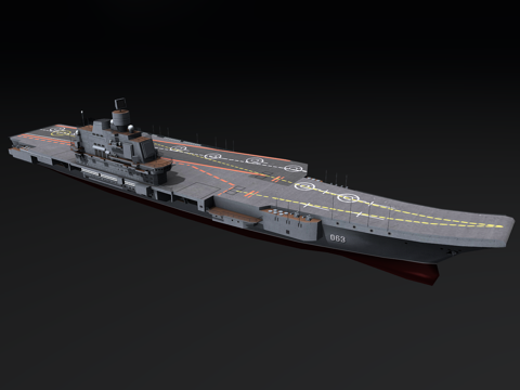  库兹涅佐夫号航空母舰 航母 中型航空母舰 船艇 军舰 军事3d模型 
