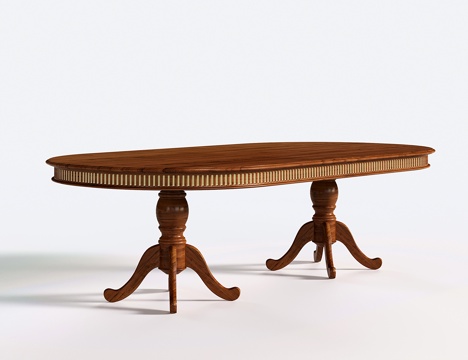  法式复古餐桌3d模型 