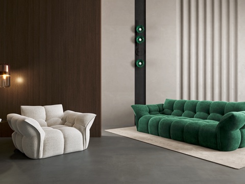  现代三人沙发3d模型 