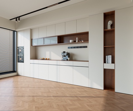  现代极简餐边柜3d模型 