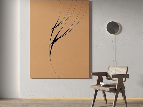  中古，复古，现代，轻奢，肌理，装饰画3d模型 