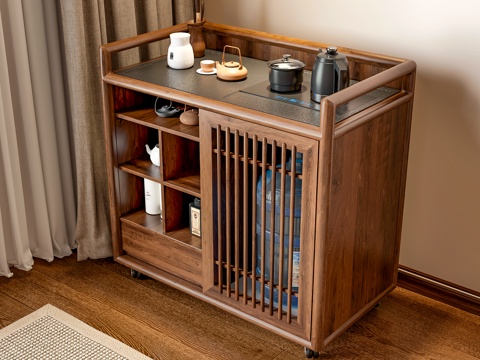  新中式茶水柜3d模型 