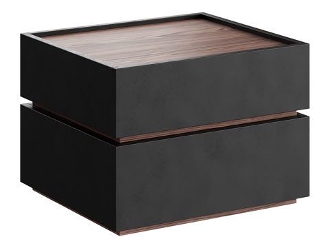  现代意式极简床头柜3d模型 