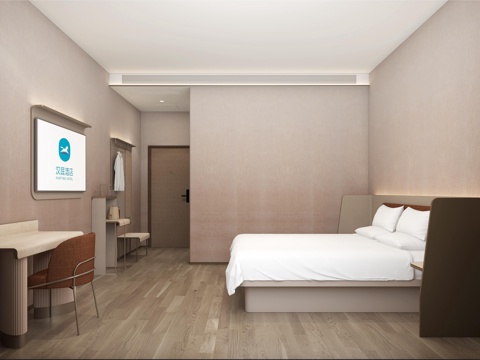  酒店客房大床房商务房单人间宿舍汉庭3d模型 