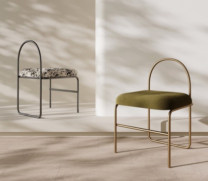  法式复古椅子 梳妆椅3d模型 