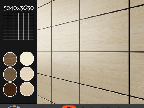 吸音装饰板6款套装33d模型 