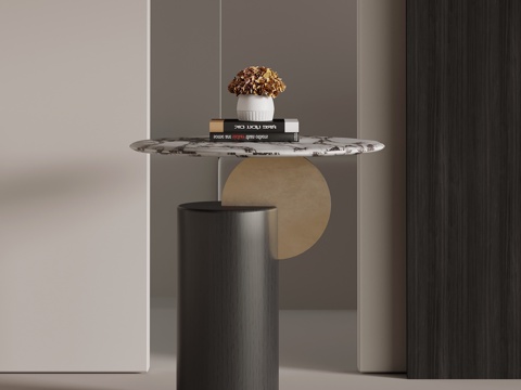  现代意式边几 角几圆几3d模型 