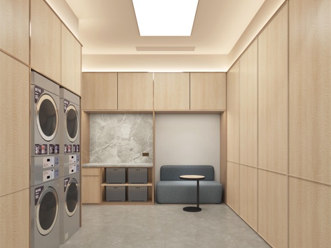  酒店洗衣房洗涤清洁汉庭3d模型 