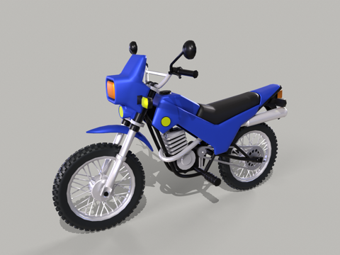  卡通摩托车 车辆 交通工具 游戏车辆 越野摩托车 摩托车3d模型 