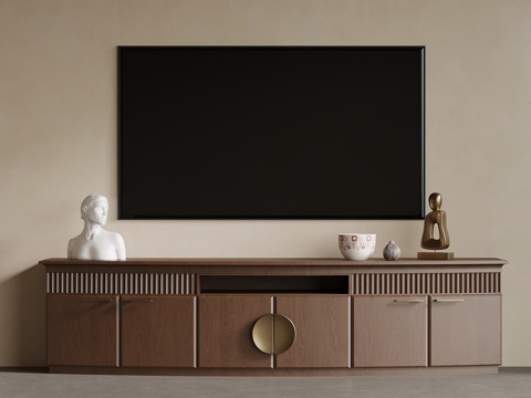  新中式电视柜 边柜3d模型 